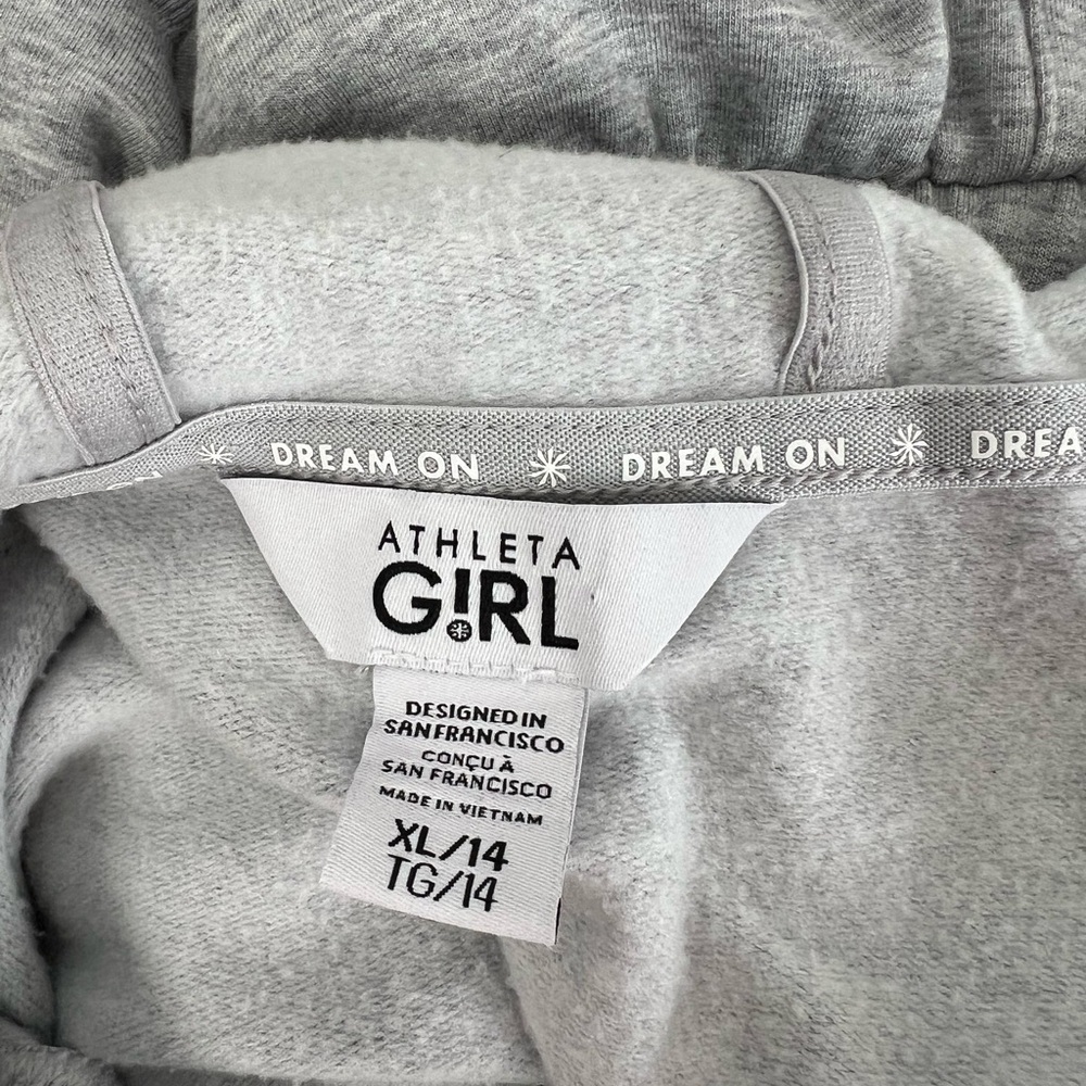 Athleta Girl Jumpsuit “Onesie of a Kind” Heathered Grey Jogger Style XL/14 NWOT - Picture 6 of 6